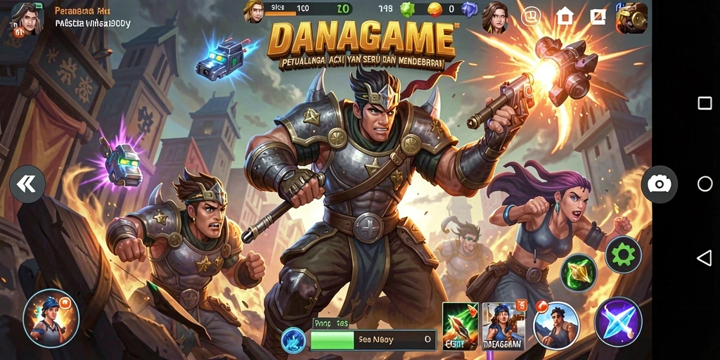 Tampilan gameplay seru dari DANAGAME yang penuh aksi.