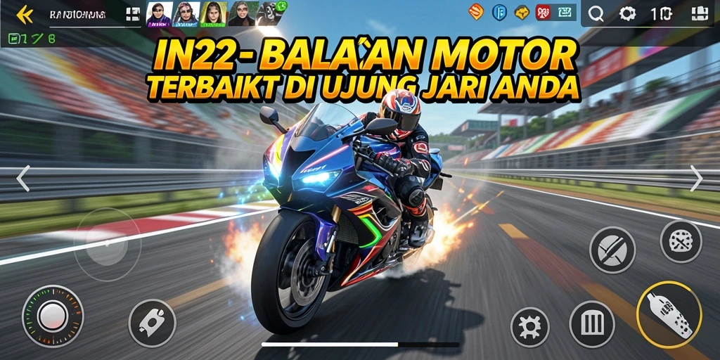 Gameplay menarik dari balapan motor yang mendebarkan.