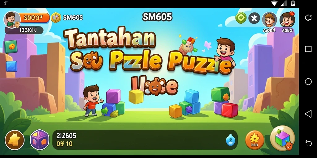 Tangkapan layar gameplay puzzle SM605 yang menantang dan menarik.