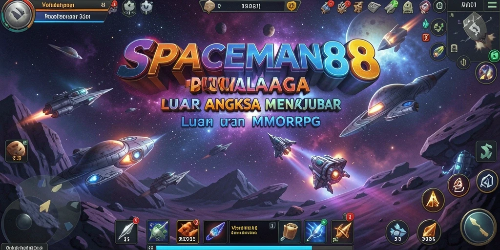 Gameplay menakjubkan di SPACEMAN88 menampilkan pertarungan galaksi.