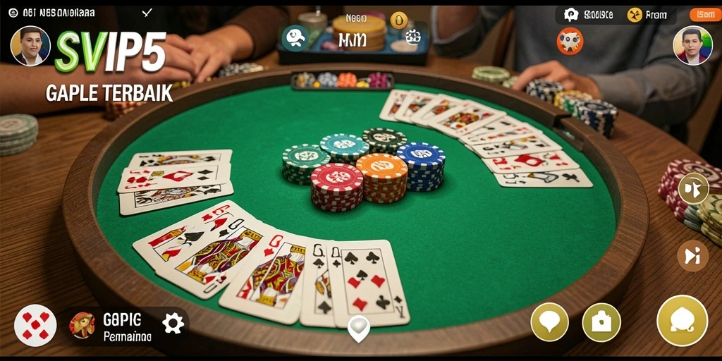 Tampilan gameplay Gaple di SVIP5 yang seru dan menarik.