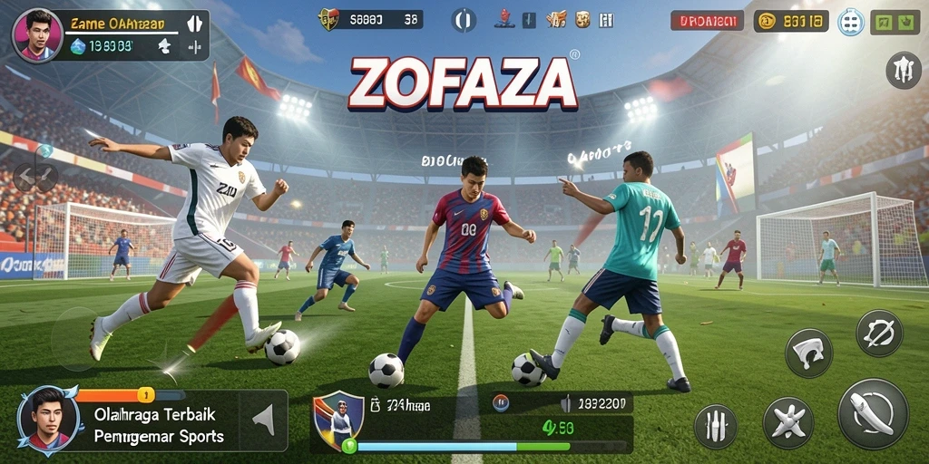 Tampilan gameplay <strong>ZOFAZA</strong> yang menarik dan mendebarkan saat bermain olahraga.